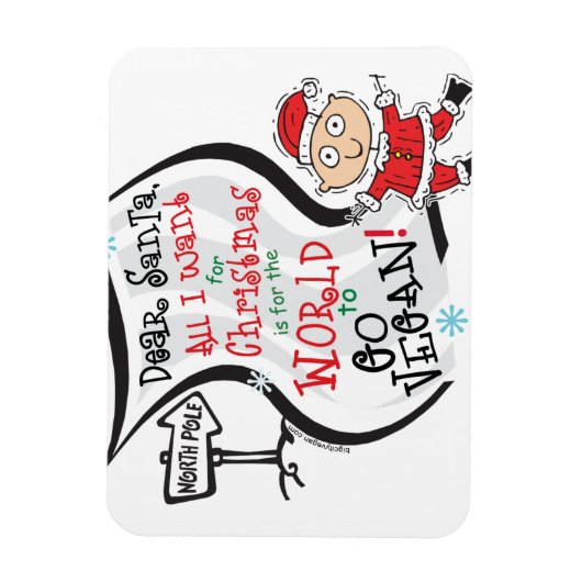 Beste Santa Vegan Wish Magneet (Verticaal)