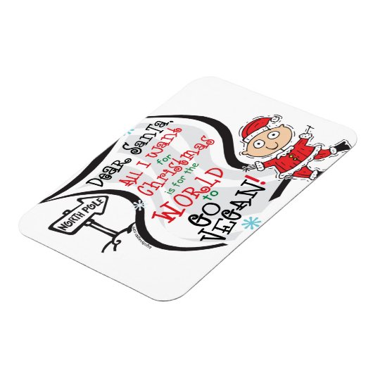 Beste Santa Vegan Wish Magneet (Linkerzijde)