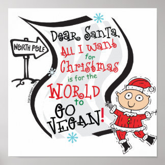 Beste Santa Vegan Wish Poster