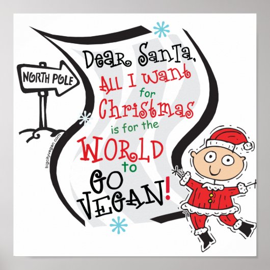 Beste Santa Vegan Wish Poster (Voorkant)