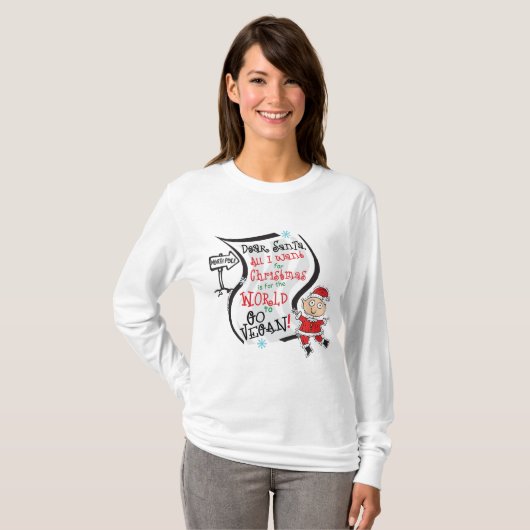 Beste Santa Vegan Wish T-shirt (Voorkant volledig)