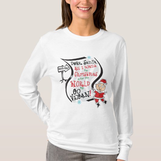 Beste Santa Vegan Wish T-shirt (Voorkant)