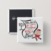 Beste Santa Vegan Wish Vierkante Button 5,1 Cm (Voorkant /achterkant)