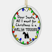 Beste Santa Welsh Terrier Keramisch Ornament (Rechts)