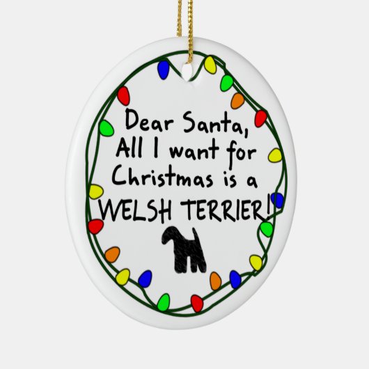 Beste Santa Welsh Terrier Keramisch Ornament (Rechts)