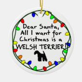 Beste Santa Welsh Terrier Keramisch Ornament (Voorkant)