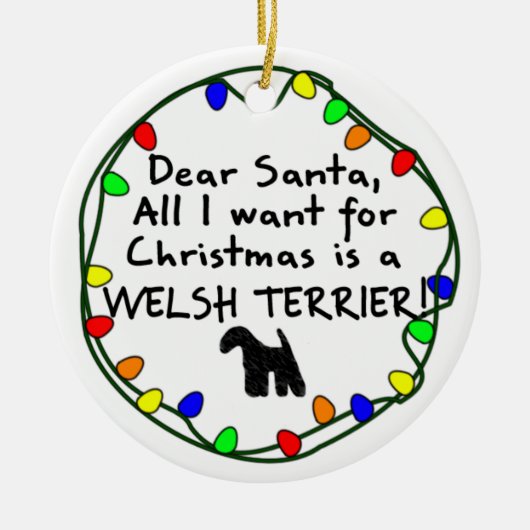 Beste Santa Welsh Terrier Keramisch Ornament (Voorkant)