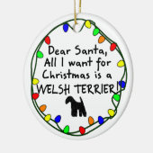 Beste Santa Welsh Terrier Keramisch Ornament (Links)