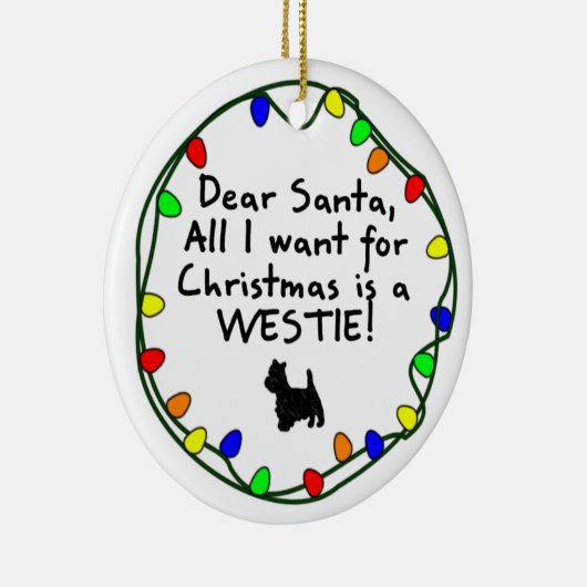 Beste Santa Westie Keramisch Ornament (Rechts)