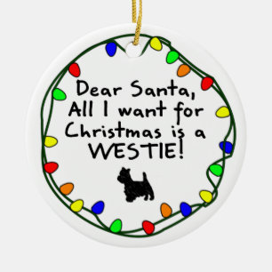 Beste Santa Westie Keramisch Ornament