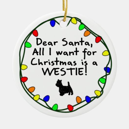 Beste Santa Westie Keramisch Ornament (Voorkant)