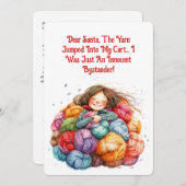 Beste Santa Yarn Shopping Excuse Funny Knitter's Feestdagenkaart (Voorkant / Achterkant)