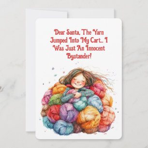 Beste Santa Yarn Shopping Excuse Funny Knitter's Feestdagenkaart