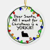 Beste Santa Yorkie Keramisch Ornament (Voorkant)