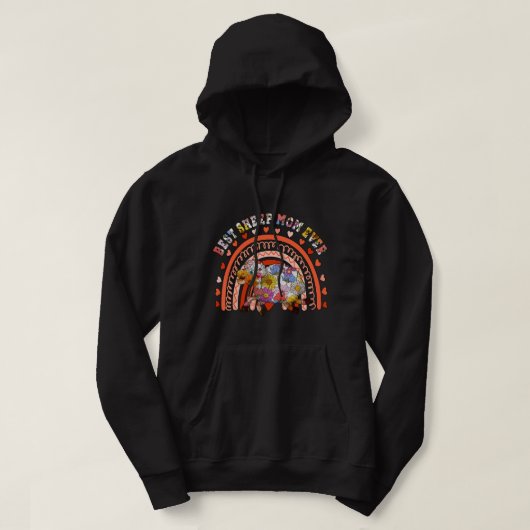Beste schapenmoeder ooit bloemenhond Schattigee ha Hoodie (Design voorkant)