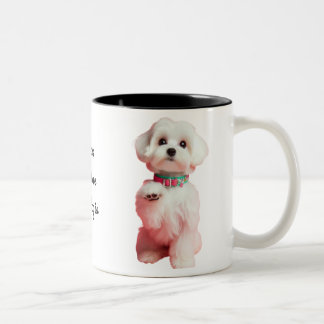 Beste Schattigee Maltese Hond Custom Gepersonalise Tweekleurige Koffiemok