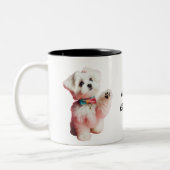 Beste Schattigee Maltese Hond Custom Gepersonalise Tweekleurige Koffiemok (Links)