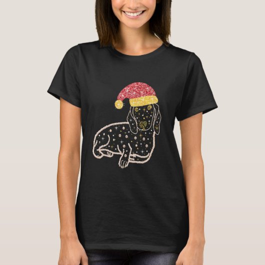 Beste Schattigee Teckel Kerstboom T-shirt (Voorkant)