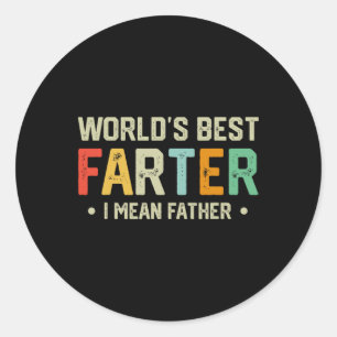 Beste Scheet van de Wereld Bedoel Vader Heren Vade Ronde Sticker