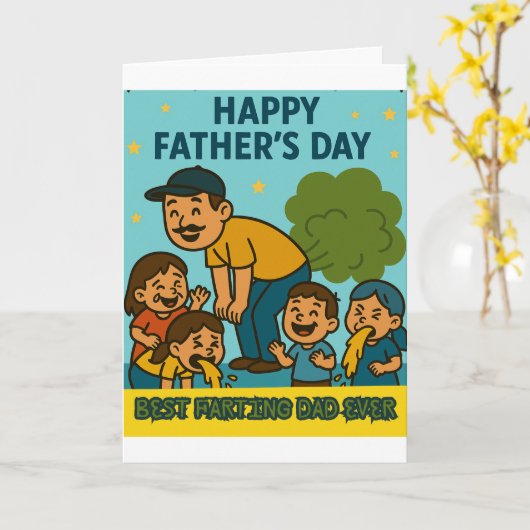 Beste Scheetvader Ooit Kaart (Gele Bloem)