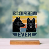 Beste Schipperke Vader Ooit Retro Hond Vector Desi Acryl Bord (Neutraal)