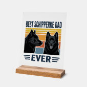 Beste Schipperke Vader Ooit Retro Hond Vector Desi Acryl Bord (Hoek)