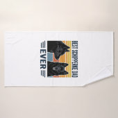 Beste Schipperke Vader Ooit Retro Hond Vector Desi Badhanddoek (Badhanddoek)