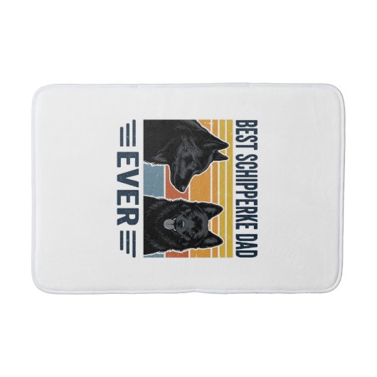 Beste Schipperke Vader Ooit Retro Hond Vector Desi Badmat (Voorkant)