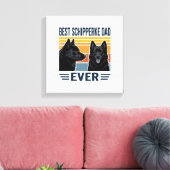 Beste Schipperke Vader Ooit Retro Hond Vector Desi Canvas Afdruk (Insitu (Woonkamer))