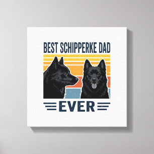 Beste Schipperke Vader Ooit Retro Hond Vector Desi Canvas Afdruk