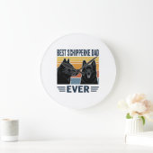 Beste Schipperke Vader Ooit Retro Hond Vector Desi Grote Klok (Huis)
