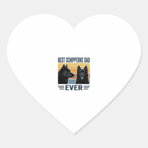 Beste Schipperke Vader Ooit Retro Hond Vector Desi Hart Sticker