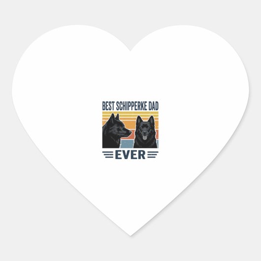 Beste Schipperke Vader Ooit Retro Hond Vector Desi Hart Sticker (Voorkant)
