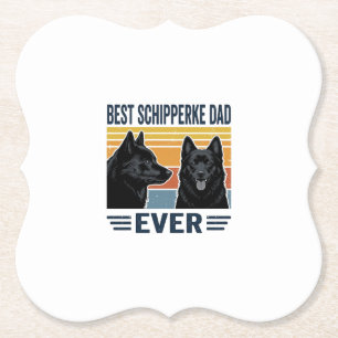 Beste Schipperke Vader Ooit Retro Hond Vector Desi Kartonnen Onderzetters