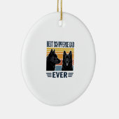 Beste Schipperke Vader Ooit Retro Hond Vector Desi Keramisch Ornament (Rechts)