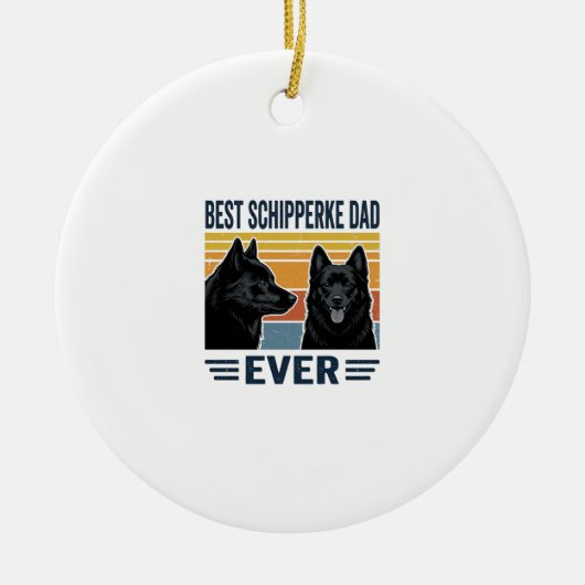 Beste Schipperke Vader Ooit Retro Hond Vector Desi Keramisch Ornament (Voorkant)
