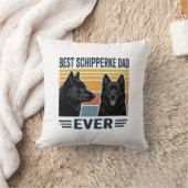 Beste Schipperke Vader Ooit Retro Hond Vector Desi Kussen (Deken)