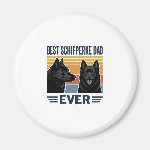 Beste Schipperke Vader Ooit Retro Hond Vector Desi Magneet