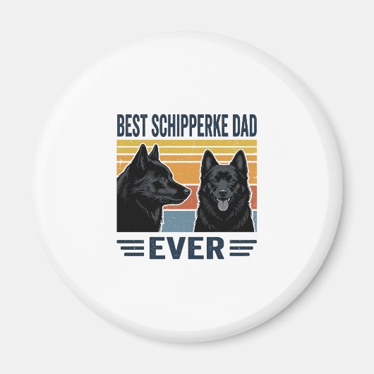 Beste Schipperke Vader Ooit Retro Hond Vector Desi Magneet (Voorkant)