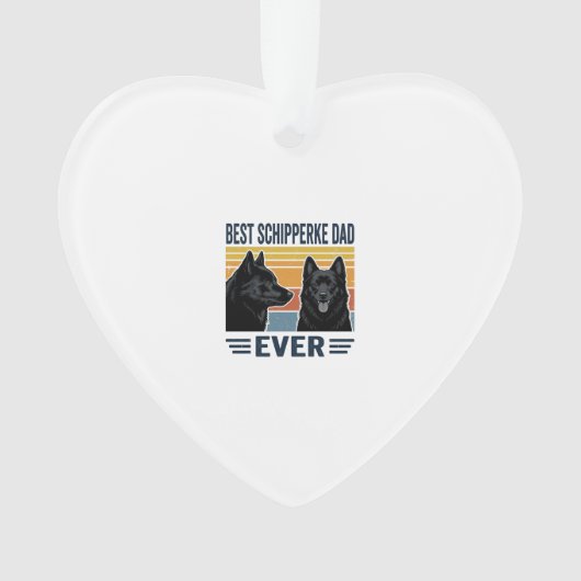 Beste Schipperke Vader Ooit Retro Hond Vector Desi Ornament (voorkant)