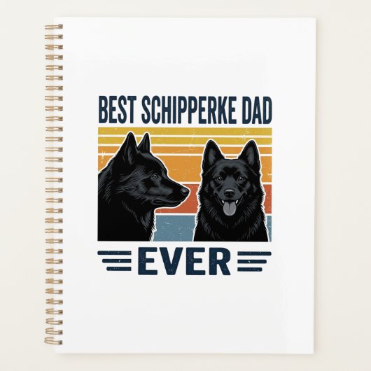 Beste Schipperke Vader Ooit Retro Hond Vector Desi Planner (Voorkant)