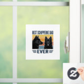 Beste Schipperke Vader Ooit Retro Hond Vector Desi Raamsticker (Huis)