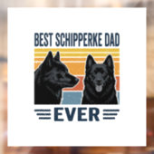 Beste Schipperke Vader Ooit Retro Hond Vector Desi Raamsticker (Vel 2)