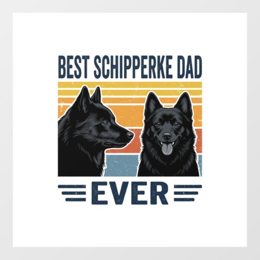Beste Schipperke Vader Ooit Retro Hond Vector Desi Raamsticker (Vel)