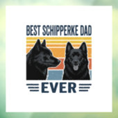 Beste Schipperke Vader Ooit Retro Hond Vector Desi Raamsticker (Vel 3)