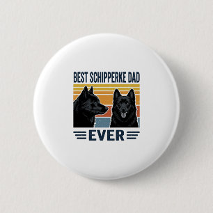 Beste Schipperke Vader Ooit Retro Hond Vector Desi Ronde Button 5,7 Cm