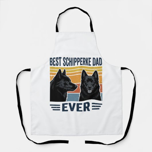Beste Schipperke Vader Ooit Retro Hond Vector Desi Schort (Voorkant)