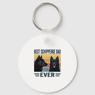 Beste Schipperke Vader Ooit Retro Hond Vector Desi Sleutelhanger