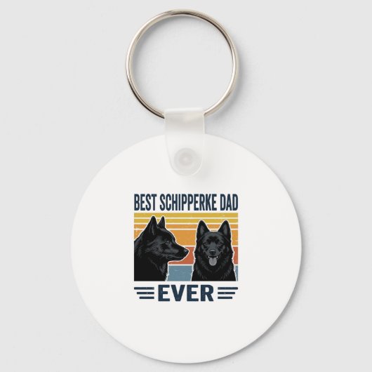 Beste Schipperke Vader Ooit Retro Hond Vector Desi Sleutelhanger (Voorkant)