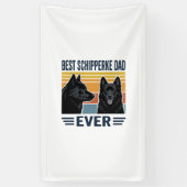 Beste Schipperke Vader Ooit Retro Hond Vector Desi Spandoek (Verticaal)